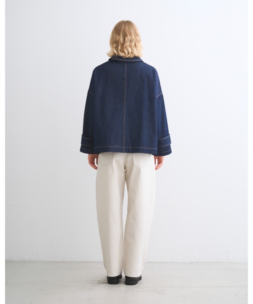 Traditional Weatherwear(トラディショナルウェザーウェア)の「MALTON B/T SHORT DENIM(ステンカラーコート・レディース・ワンウォッシュ・34/32/30)」の5枚目の写真