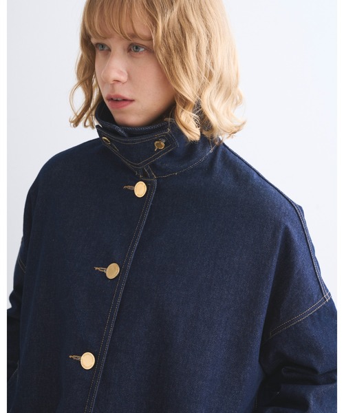 Traditional Weatherwear(トラディショナルウェザーウェア)の「MALTON B/T SHORT DENIM(ステンカラーコート・レディース・ワンウォッシュ・34/32/30)」の6枚目の写真