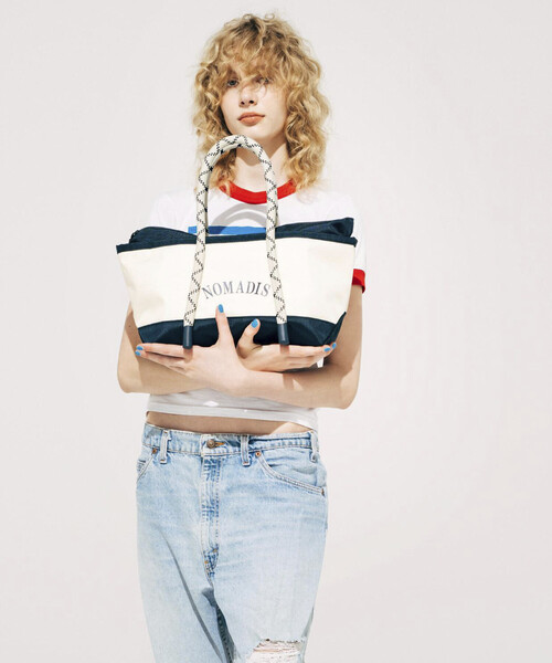 NOMADIS(ノマディス)の「NOMADIS/ノマディス CITY TREK / ロゴトートバッグ / 26SS-N218-0-(トートバッグ・レディース・ブラック/ネイビー・ONE SIZE)」の2枚目の写真