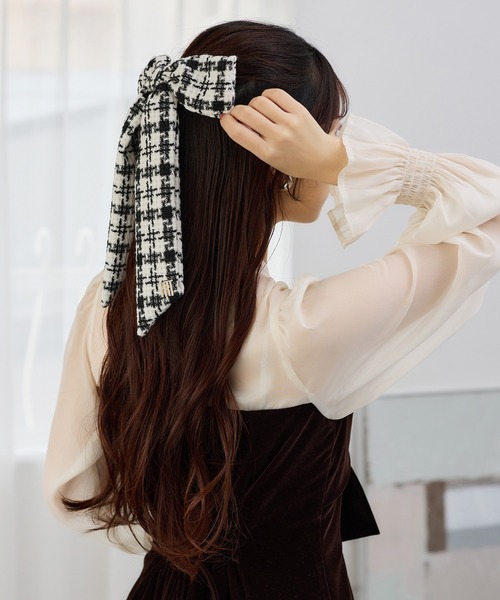 one after another NICE CLAUP（ワンアフターアナザーナイスクラップ）の「【Latini】リボンクリップ（バレッタ/ヘアクリップ・レディース・レッド/ホワイト×ブラック/ブラック/ブラック系その他・FREE）」の6枚目の写真