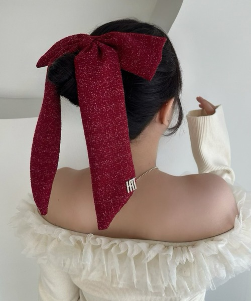 one after another NICE CLAUP（ワンアフターアナザーナイスクラップ）の「【Latini】リボンクリップ（バレッタ/ヘアクリップ・レディース・レッド/ホワイト×ブラック/ブラック/ブラック系その他・FREE）」の9枚目の写真