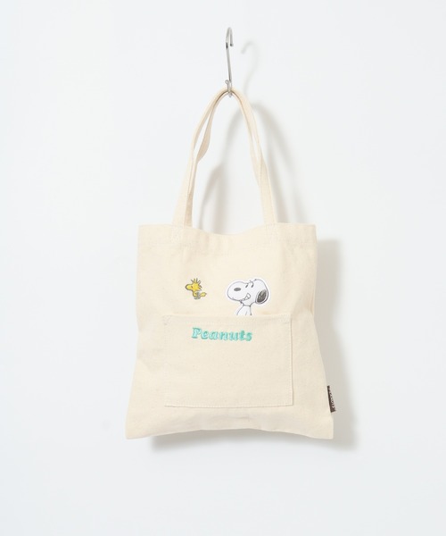 PEANUTS（ピーナッツ）の「SNOOPY スヌーピー ミニトートバッグ（トートバッグ・レディース・ネイビー/グリーン/アイボリー/アイボリー系・FREE）」の10枚目の写真