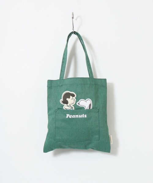 PEANUTS（ピーナッツ）の「SNOOPY スヌーピー ミニトートバッグ（トートバッグ・レディース・ネイビー/グリーン/アイボリー/アイボリー系・FREE）」の14枚目の写真