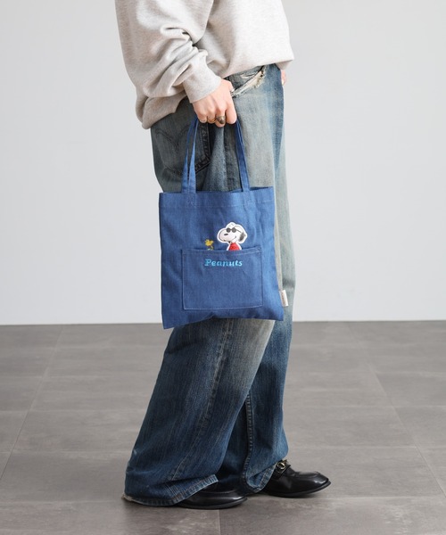 PEANUTS（ピーナッツ）の「SNOOPY スヌーピー ミニトートバッグ（トートバッグ・レディース・ネイビー/グリーン/アイボリー/アイボリー系・FREE）」の7枚目の写真