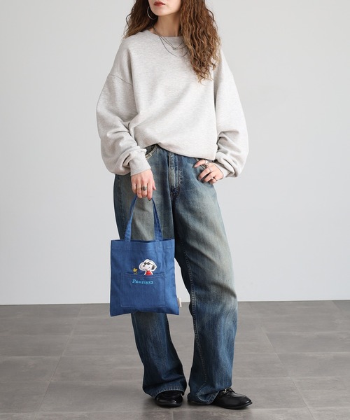 PEANUTS（ピーナッツ）の「SNOOPY スヌーピー ミニトートバッグ（トートバッグ・レディース・ネイビー/グリーン/アイボリー/アイボリー系・FREE）」の8枚目の写真