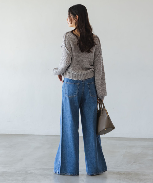 Noble（ノーブル）の「ELODIE ローゲージ ニット（ニット/セーター・レディース・ブラウン/ライトグレー/ブルー・FREE）」の9枚目の写真