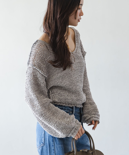 Noble（ノーブル）の「ELODIE ローゲージ ニット（ニット/セーター・レディース・ブラウン/ライトグレー/ブルー・FREE）」の11枚目の写真