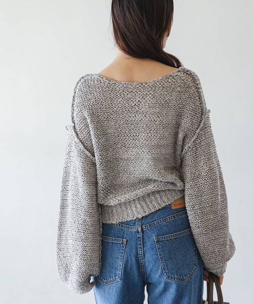 Noble（ノーブル）の「ELODIE ローゲージ ニット（ニット/セーター・レディース・ブラウン/ライトグレー/ブルー・FREE）」の12枚目の写真