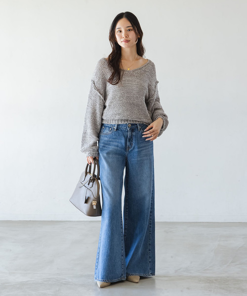 Noble（ノーブル）の「ELODIE ローゲージ ニット（ニット/セーター・レディース・ブラウン/ライトグレー/ブルー・FREE）」の13枚目の写真