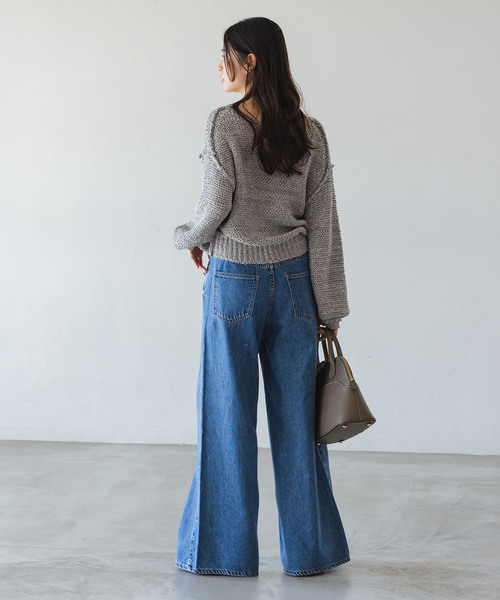 Noble（ノーブル）の「ELODIE ローゲージ ニット（ニット/セーター・レディース・ブラウン/ライトグレー/ブルー・FREE）」の15枚目の写真