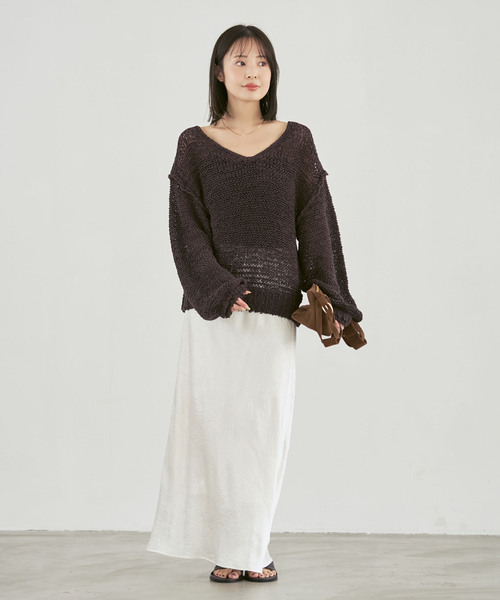 Noble（ノーブル）の「ELODIE ローゲージ ニット（ニット/セーター・レディース・ブラウン/ライトグレー/ブルー・FREE）」の19枚目の写真