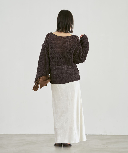 Noble（ノーブル）の「ELODIE ローゲージ ニット（ニット/セーター・レディース・ブラウン/ライトグレー/ブルー・FREE）」の20枚目の写真