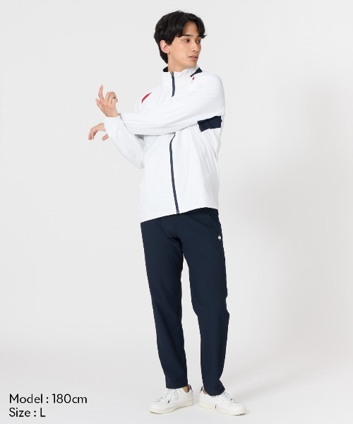 le coq sportif(ルコックスポルティフ)の「【はっ水/遮熱】サンスクリーンクロスジャケット(ナイロンジャケット・メンズ・ネイビー/ブラック/ホワイト/レッド・XXL/XL/L/M/S)」の6枚目の写真