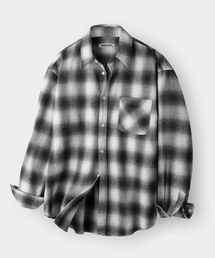 INDUST（インダスト）の「レイチェックシャツ_ブラック（シャツ/ブラウス）」