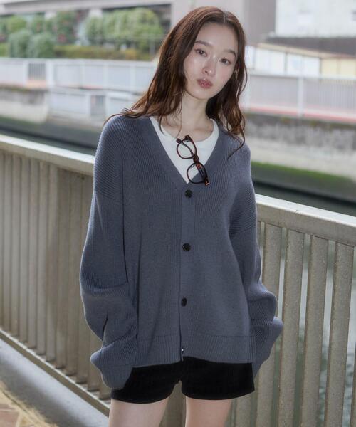 WEGO（ウィゴー）の「WEGO/【26年春夏新作】クロップドカーディガン（カーディガン/ボレロ・メンズ・オフホワイト/ブラック/ブルー系その他・MEDIUM/LARGE）」の4枚目の写真