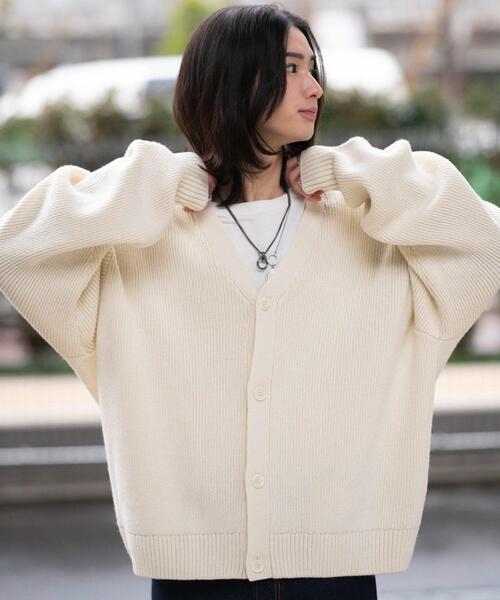 WEGO（ウィゴー）の「WEGO/【26年春夏新作】クロップドカーディガン（カーディガン/ボレロ・メンズ・オフホワイト/ブラック/ブルー系その他・MEDIUM/LARGE）」の5枚目の写真