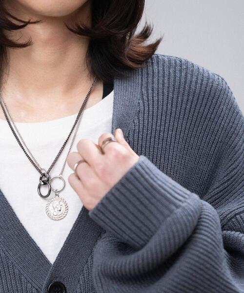 WEGO（ウィゴー）の「WEGO/【26年春夏新作】クロップドカーディガン（カーディガン/ボレロ・メンズ・オフホワイト/ブラック/ブルー系その他・MEDIUM/LARGE）」の13枚目の写真