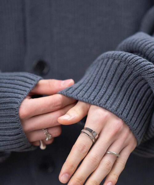 WEGO（ウィゴー）の「WEGO/【26年春夏新作】クロップドカーディガン（カーディガン/ボレロ・メンズ・オフホワイト/ブラック/ブルー系その他・MEDIUM/LARGE）」の15枚目の写真