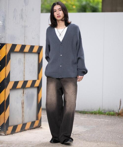 WEGO（ウィゴー）の「WEGO/【26年春夏新作】クロップドカーディガン（カーディガン/ボレロ・メンズ・オフホワイト/ブラック/ブルー系その他・MEDIUM/LARGE）」の21枚目の写真