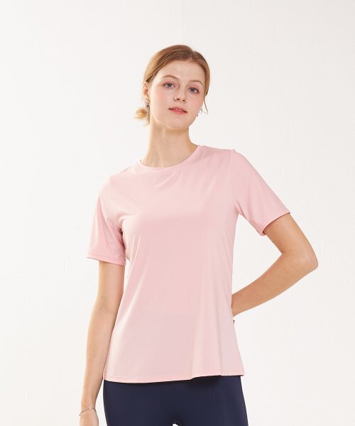 CIELCOCO(シエルココ)の「CLWT8094 オールデイショートスリーブピンク(Tシャツ/カットソー・レディース・ピンク・S/M/L)」の1枚目の写真