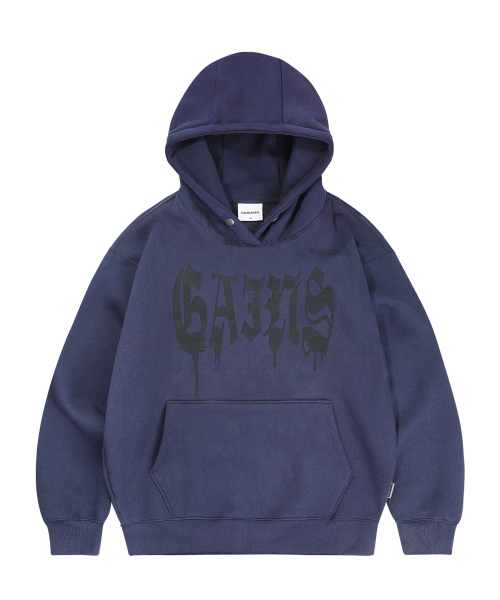 GAINSBORO(ゲインズボロ)の「ゴシックロゴフードパーカー_パープル(パーカー・メンズ・パープル・S/M/L/XL)」の1枚目の写真