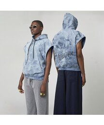 ATHPLATFORM（アスプラットフォーム）の「AU32HN03 タイダイレタリングフードパーカー_ブルー（パーカー）」