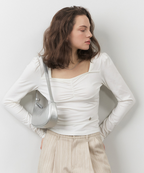 CITYBREEZE(シティブリーズ)の「ルシングディテール長袖Tシャツ_WHITE(Tシャツ/カットソー・メンズ・ホワイト・FREE)」の4枚目の写真