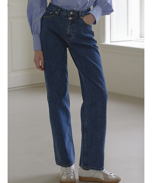 NONLOCAL(ノンローカル)の「Button Detail Straight Jean - Blue(デニムパンツ・レディース・その他・L/M/S)」の2枚目の写真