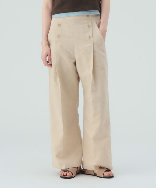 BEAMS HEART(ビームスハート)の「マリン タック ワイド パンツ(その他パンツ・レディース・ホワイト系その他5/ブラウン/チャコールグレー・FREE)」の2枚目の写真