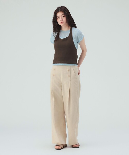BEAMS HEART(ビームスハート)の「マリン タック ワイド パンツ(その他パンツ・レディース・ホワイト系その他5/ブラウン/チャコールグレー・FREE)」の13枚目の写真