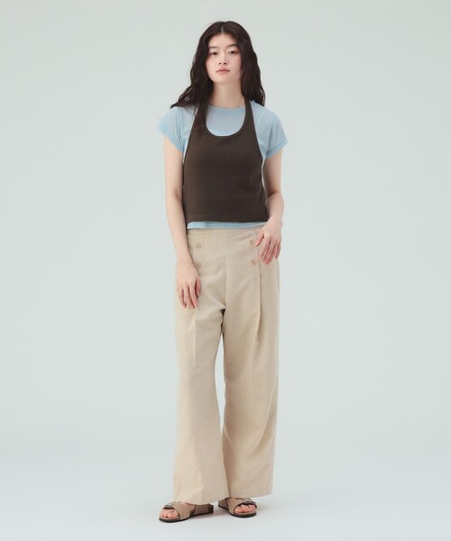 BEAMS HEART(ビームスハート)の「マリン タック ワイド パンツ(その他パンツ・レディース・ホワイト系その他5/ブラウン/チャコールグレー・FREE)」の14枚目の写真