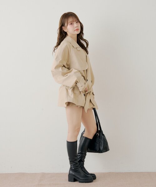 Chico（チコ）の「ミドル丈ルーズトレンチコート（トレンチコート・レディース・カーキ/ライトベージュ/ベージュ・FREE）」の5枚目の写真