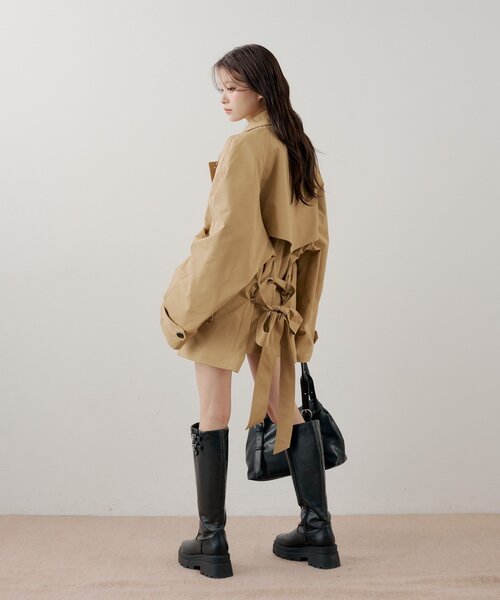 Chico（チコ）の「ミドル丈ルーズトレンチコート（トレンチコート・レディース・カーキ/ライトベージュ/ベージュ・FREE）」の11枚目の写真