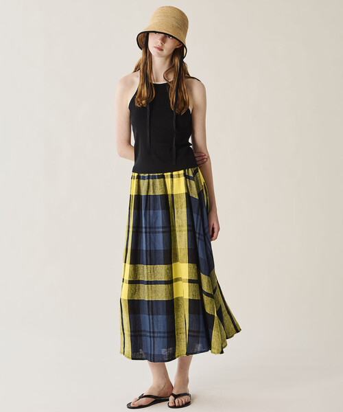 O'NEIL of DUBLIN（オニールオブダブリン）の「O'NEIL OF DUBLIN | リネン フレアロングスカート WOMEN（スカート・レディース・ブルー系その他5/イエロー系その他/ブラウン系その他/ブルー系その他/ブルー系その他6・8）」の6枚目の写真