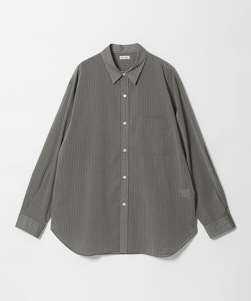 Steven Alan＞ 100 ガスボイル ストライプ レギュラーカラー シャツ