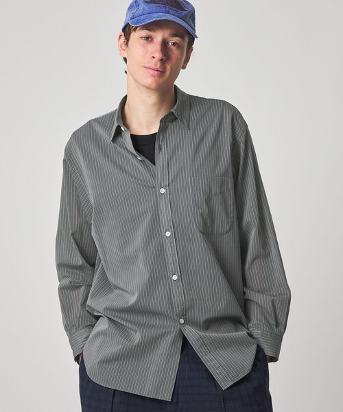 Steven Alan(スティーブンアラン)の「<Steven Alan> 100 ガスボイル ストライプ レギュラーカラー シャツ LOOSE(シャツ/ブラウス・メンズ・ブラウン/オリーブ・L/M/S/XL)」の7枚目の写真