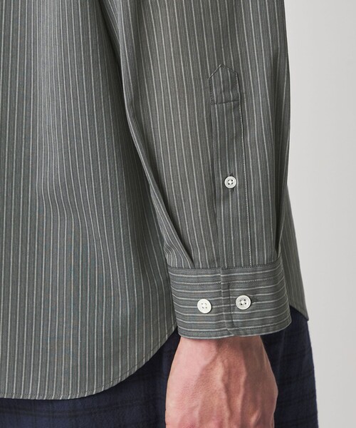 Steven Alan(スティーブンアラン)の「<Steven Alan> 100 ガスボイル ストライプ レギュラーカラー シャツ LOOSE(シャツ/ブラウス・メンズ・ブラウン/オリーブ・L/M/S/XL)」の9枚目の写真