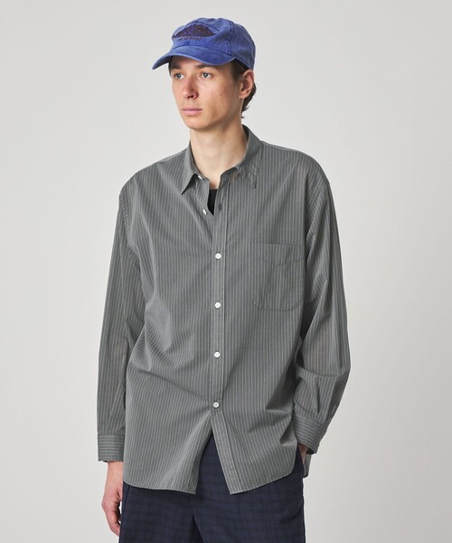 Steven Alan(スティーブンアラン)の「<Steven Alan> 100 ガスボイル ストライプ レギュラーカラー シャツ LOOSE(シャツ/ブラウス・メンズ・ブラウン/オリーブ・L/M/S/XL)」の13枚目の写真
