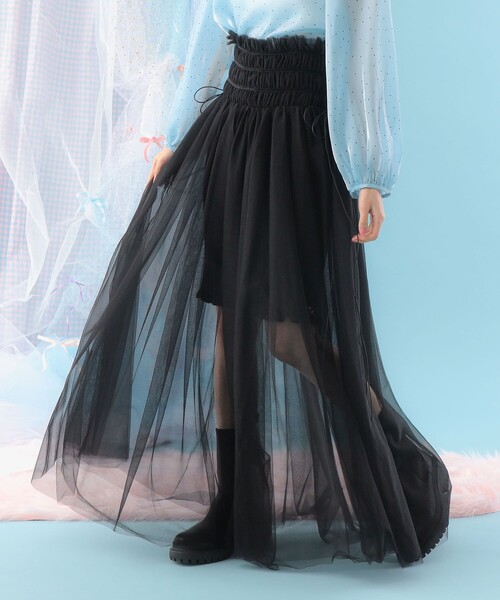 CAROLINA GLASER（カロリナ グレイサー）の「ハイウエスト チュール ロングスカート（スカート・レディース・ピンク/ブラック・SMALL/MEDIUM）」の2枚目の写真