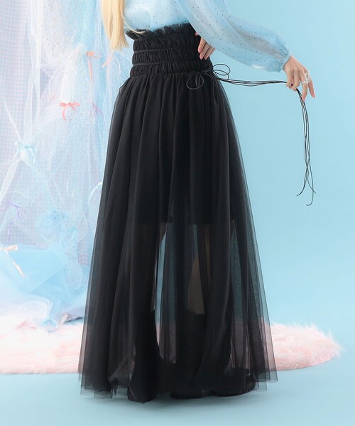 CAROLINA GLASER（カロリナ グレイサー）の「ハイウエスト チュール ロングスカート（スカート・レディース・ピンク/ブラック・SMALL/MEDIUM）」の5枚目の写真