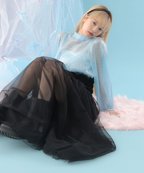 CAROLINA GLASER（カロリナ グレイサー）の「ハイウエスト チュール ロングスカート（スカート・レディース・ピンク/ブラック・SMALL/MEDIUM）」の7枚目の写真