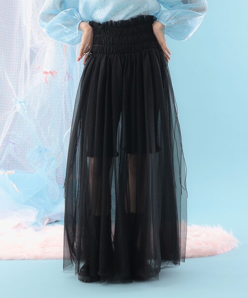 CAROLINA GLASER（カロリナ グレイサー）の「ハイウエスト チュール ロングスカート（スカート・レディース・ピンク/ブラック・SMALL/MEDIUM）」の8枚目の写真