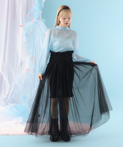 CAROLINA GLASER（カロリナ グレイサー）の「ハイウエスト チュール ロングスカート（スカート・レディース・ピンク/ブラック・SMALL/MEDIUM）」の13枚目の写真