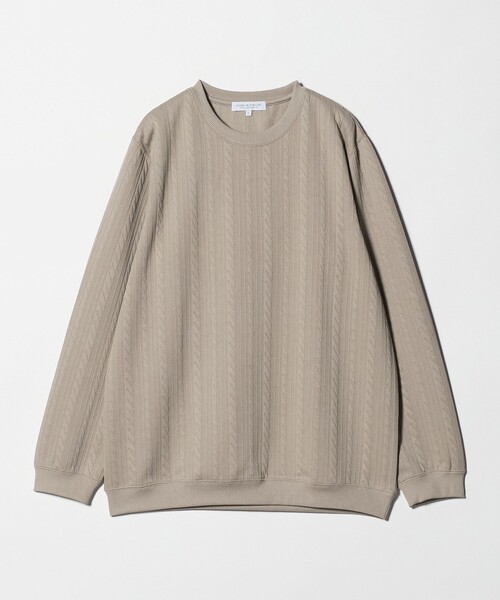 A DAY IN THE LIFE UNITED ARROWS(アデイインザライフユナイテッドアローズ)の「バウンシー ケーブル ジャガード スウェット<A DAY IN THE LIFE>(スウェット・メンズ・ベージュ/ネイビー/ホワイト・M/L/S)」の2枚目の写真