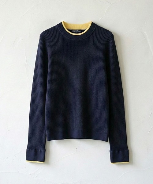 NAVY(ネイビー)の「NAVY 配色レイヤードリブニットプルオーバー(ニット/セーター・レディース・グレー系/ネイビー系/アイボリー系・M/L)」の22枚目の写真