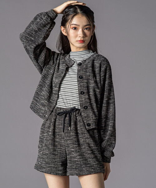 ZIDDY（ジディ）の「プチハイ×ボーダートップス  (130~160cm)（Tシャツ/カットソー・キッズ・ホワイト系その他/ブラック系その他・130cm/150cm/140cm/FREE）」の5枚目の写真