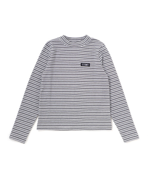 ZIDDY（ジディ）の「プチハイ×ボーダートップス  (130~160cm)（Tシャツ/カットソー・キッズ・ホワイト系その他/ブラック系その他・130cm/150cm/140cm/FREE）」の7枚目の写真