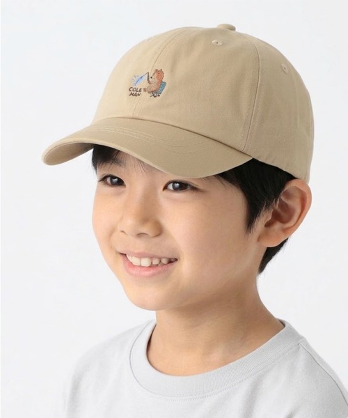 COLEMAN(コールマン)の「Coleman/コールマン くまさん刺繍ツイルキャップ(キャップ・キッズ・オレンジ/ベージュ/ブラック/ブルー・53-55cm)」の1枚目の写真