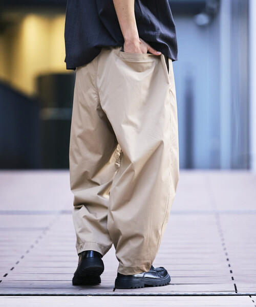 限定展開 Easy Care Fabric ワイドシルエット ポリチノクロス