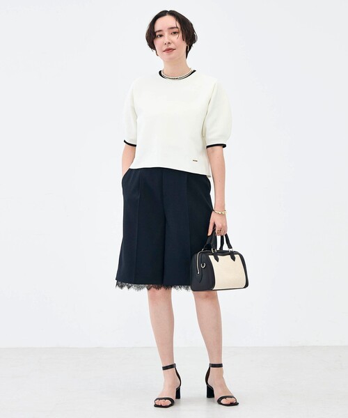 NOLLEY’S（ノーリーズ）の「《セットアップ対応》ウォッシャブルハイスペック麻調2WAYハーフパンツ（その他パンツ・レディース・キャメル/ネイビー・38/36）」の3枚目の写真